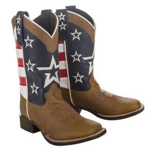 Turf Rider Youth Western Cowboy Cowgirl Boots Size 5  Stars & Stripes